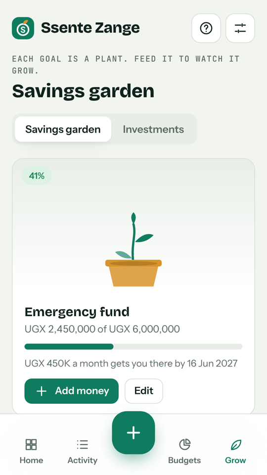 Savings garden screen